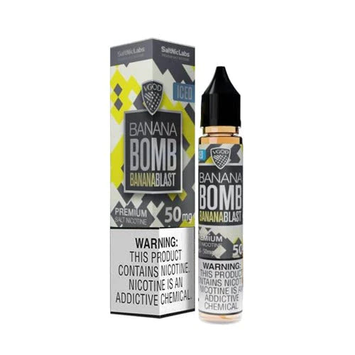 Vgod Saltnic Banana Bomb Banana Blast Iced 30ml 25mg/50mg Elite Cigs