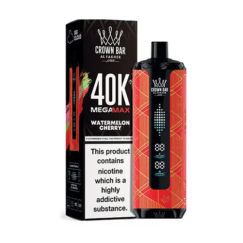 Al Fakher Crown Bar Mega Max Watermelon Cherry Ice 40000 Puffs  Elite Cigs  & Vaporizers