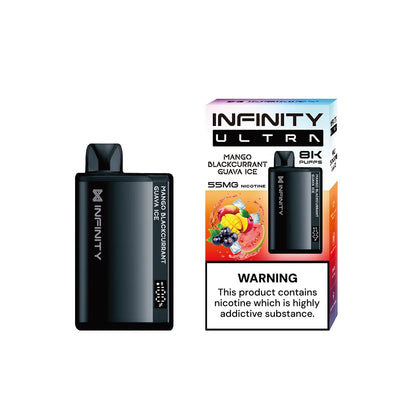 INFINITY DISPOSABLE VAPE MANGO GUAVA BLACKCURRANT ICE 8000 PUFF 55MG