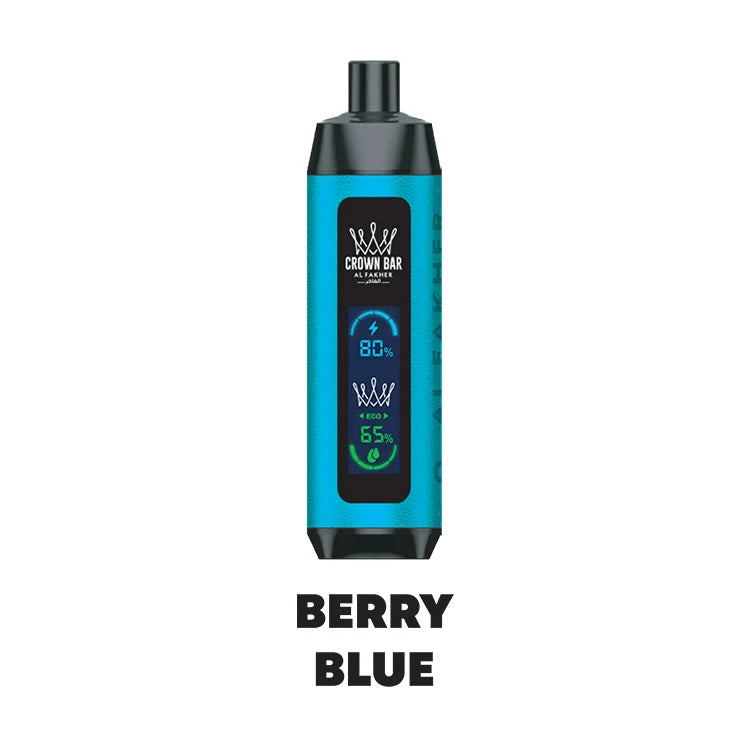 AL FAKHER CROWN BAR DISPOSABLE BERRY BLUE ICE 8000 PUFFS Elite Cigs & Vaporizers AL FAKHER CROWN BAR DISPOSABLE BERRY BLUE ICE 8000 PUFFS Elite Cigs & Vaporizers