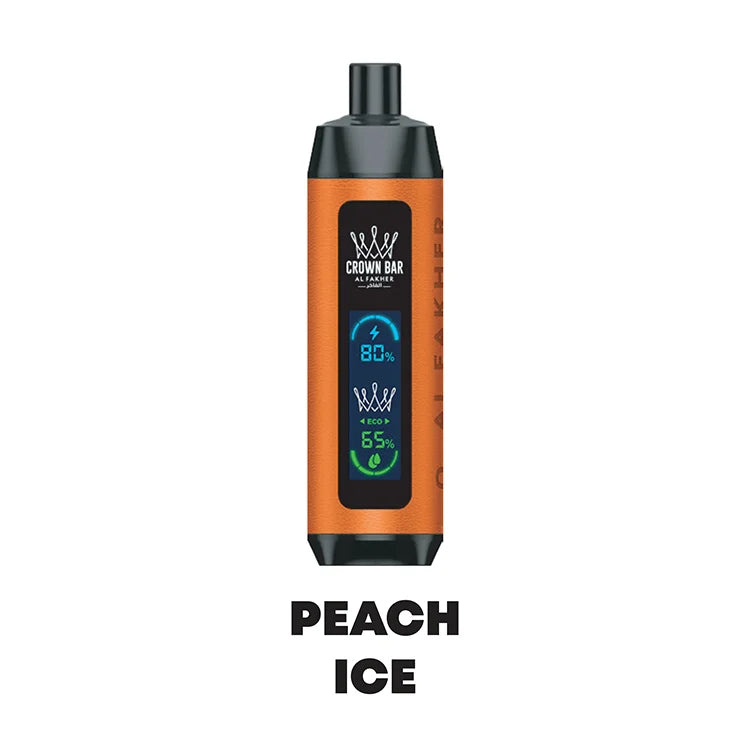AL FAKHER CROWN BAR DISPOSABLE PEACH ICE 8000 PUFFS Elite Cigs & Vaporizers AL FAKHER CROWN BAR DISPOSABLE PEACH ICE 8000 PUFFS Elite Cigs & Vaporizers