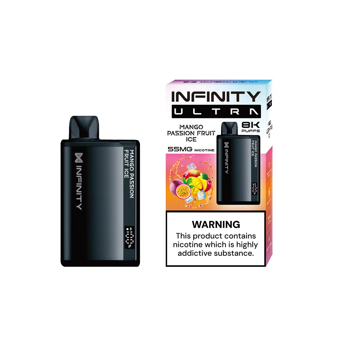 Infinity Disposable Vape Mango Passion Fruit Ice 8000 Puff 55mg Elite Cigs & Vaporizers Infinity Disposable Vape Mango Passion Fruit Ice 8000 Puff 55mg Elite Cigs & Vaporizers