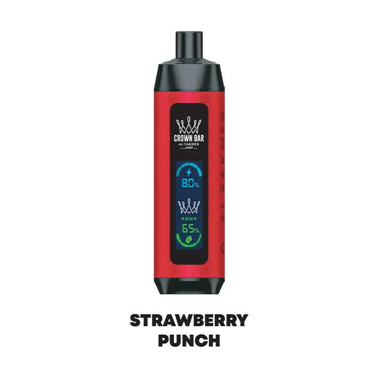 AL FAKHER CROWN BAR DISPOSABLE STRAWBERRY PUNCH ICE 8000 PUFFS  Elite Cigs  & Vaporizers