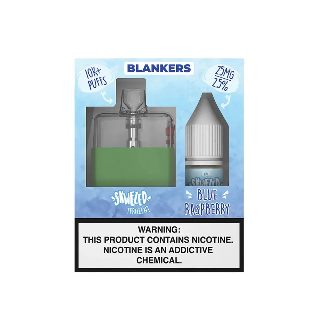 blue razz ice vape 10000 puffs SKWEZED FROZEN BLANKERS DISPOSABLES BLUE BLAST BLUE RASPBERRY ICE 1000 – Elite Cigs & Vaporizers