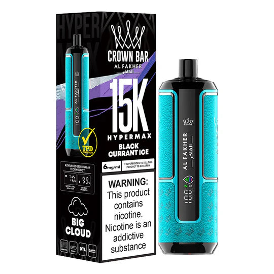 AL FAKHER CROWN BAR DISPOSABLE BLACKCURRANT ICE 15000 PUFFS – Elite Cigs &  Vaporizers
