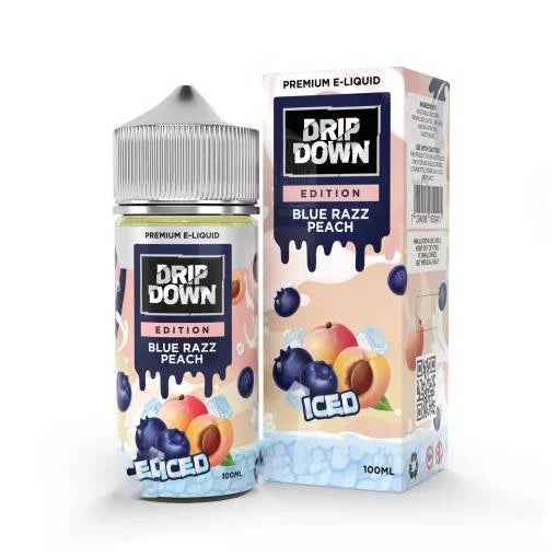 blueberry peach ice vape juice Drip Down Edition Blue Razz Peach Ice Free Base 100ml – Elite Cigs &  Vaporizers