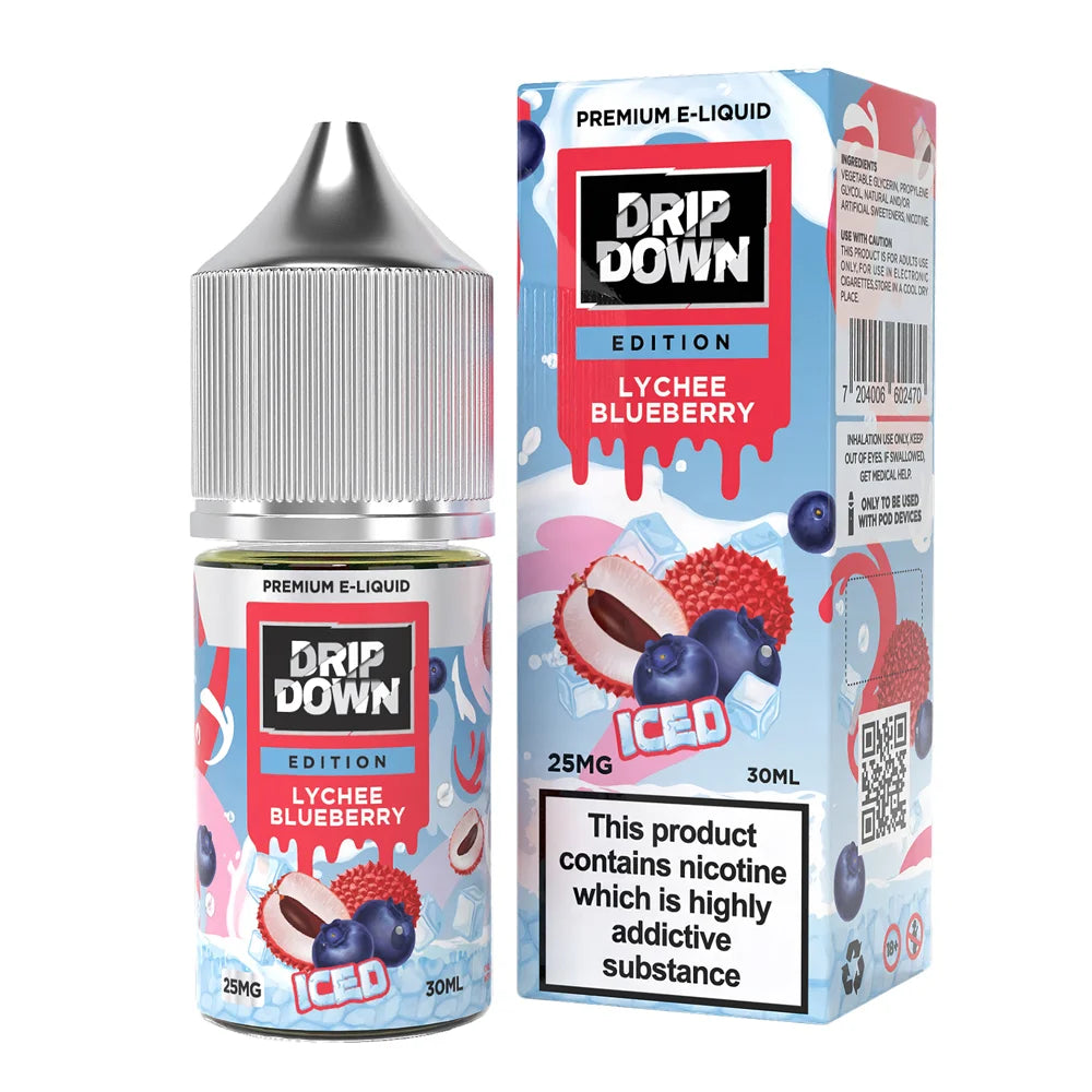 DRIP DOWN EDITION LYCHEE BLUEBERRY ICED 30ML – Elite Cigs & Vaporizers