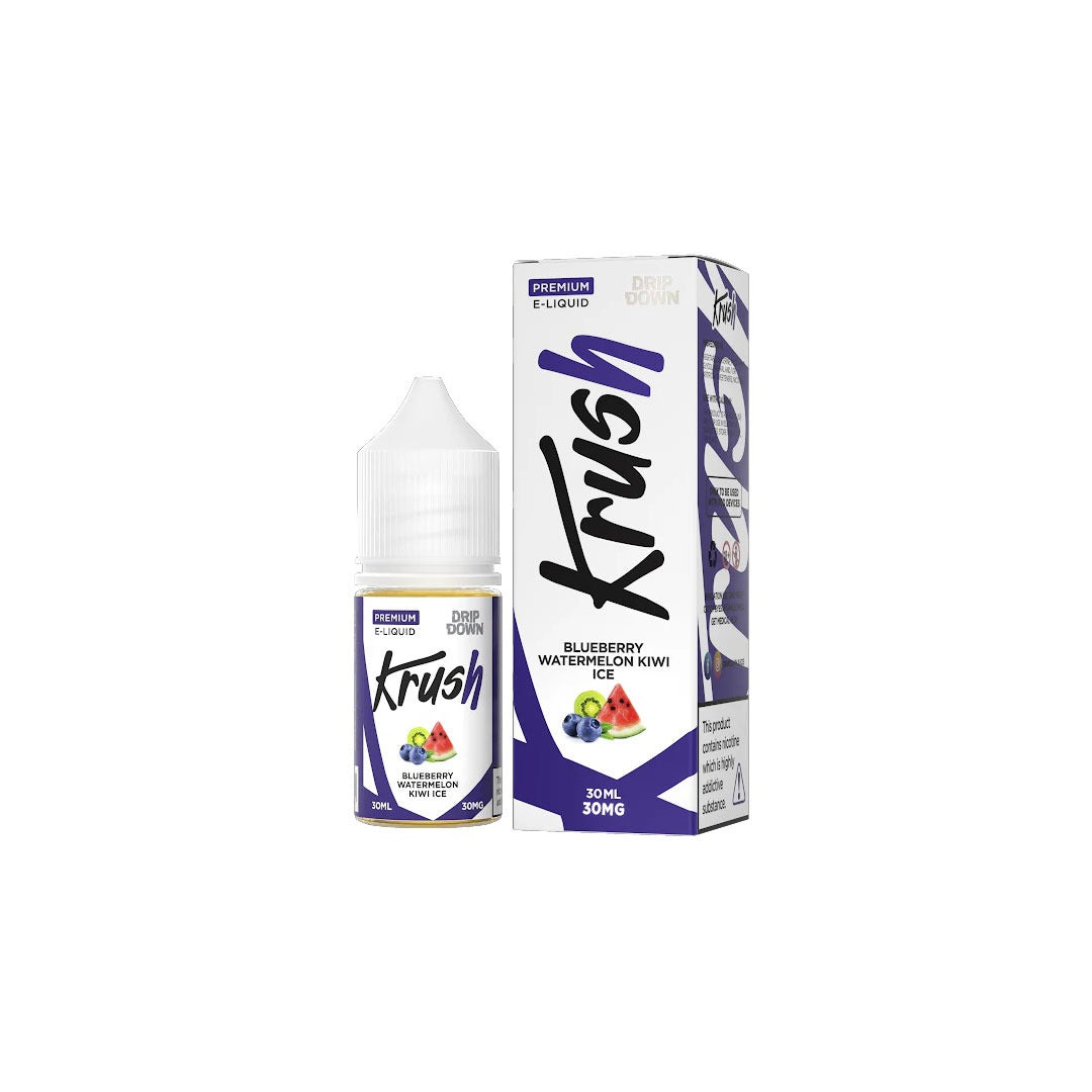 Drip Down Krush Blueberry Watermelon Kiwi Ice Saltnic 30ml Elite Cigs & Vaporizers Drip Down Krush Blueberry Watermelon Kiwi Ice Saltnic 30ml Elite Cigs & Vaporizers