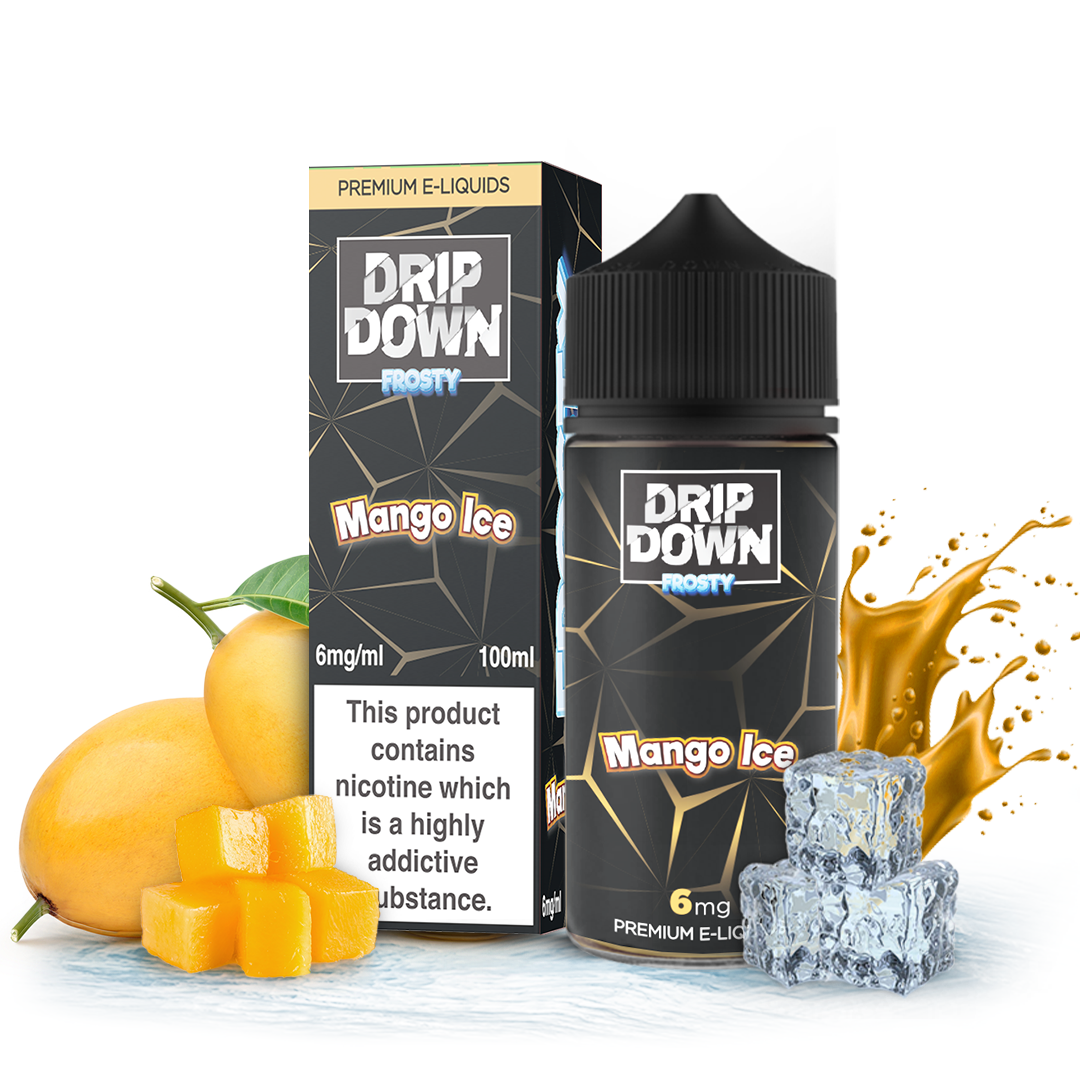 DRIP DOWN FROSTY MANGO ICE 100ML Elite Cigs & Vaporizers DRIP DOWN FROSTY MANGO ICE 100ML Elite Cigs & Vaporizers