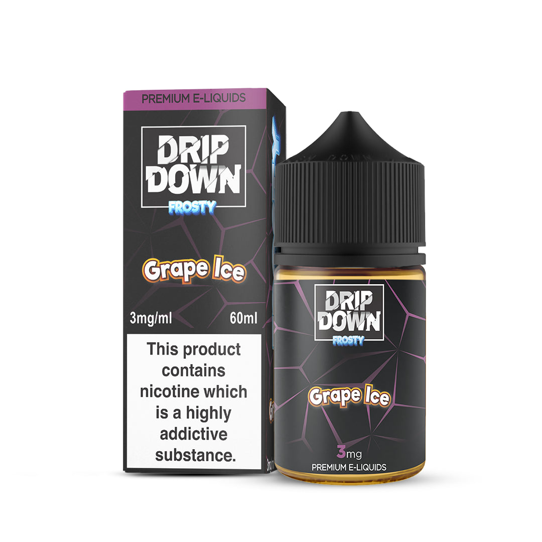 DRIP DOWN FROSTY GRAPE ICE 100ML 3MG – Elite Cigs & Vaporizers