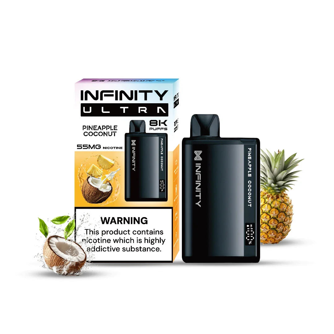 INFINITY DISPOSABLE ULTRA PINEAPPLE COCONUT ICE 8000 55MG Elite Cigs & Vaporizers INFINITY DISPOSABLE ULTRA PINEAPPLE COCONUT ICE 8000 55MG Elite Cigs & Vaporizers