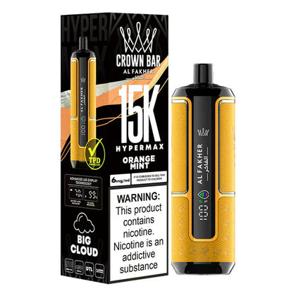 AL FAKHER CROWN BAR DISPOSABLE ORANGE MINT 15000 PUFFS