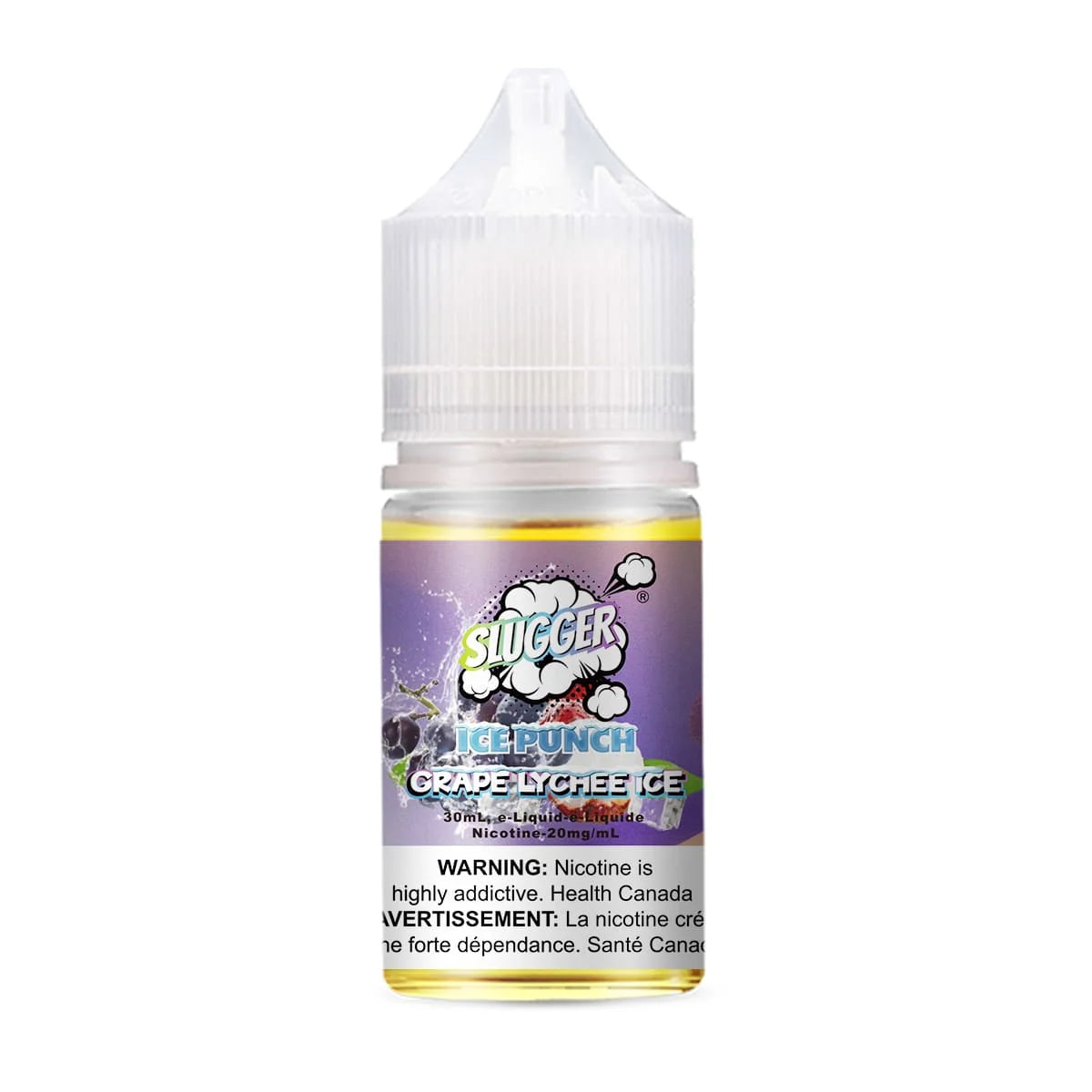 Slugger Salt Ice Punch Grape Lychee Ice 30ml (20mg, 35mg & 50mg) Elite Cigs & Vaporizers Slugger Salt Ice Punch Grape Lychee Ice 30ml (20mg, 35mg & 50mg) Elite Cigs & Vaporizers