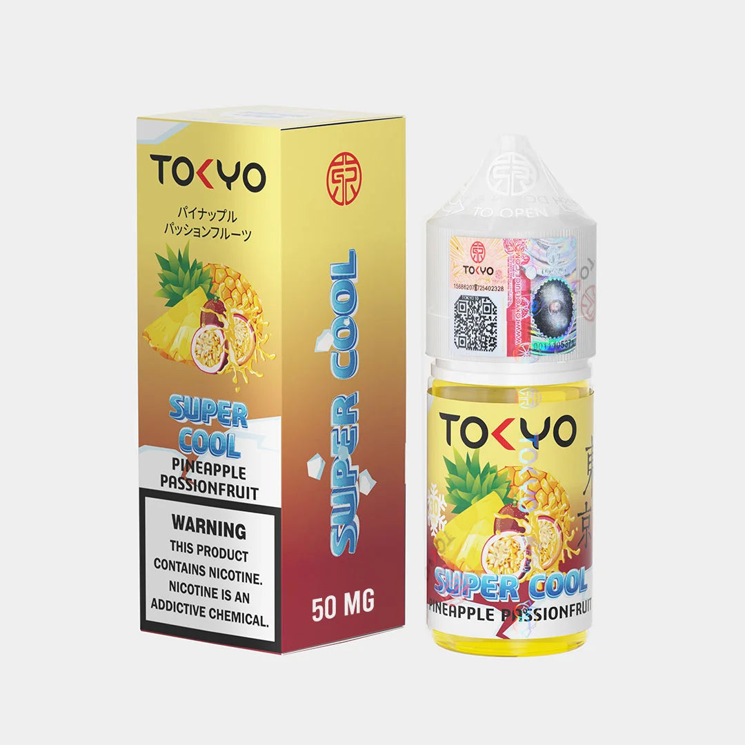 TOKYO SUPER COOL PINEAPPLE PASSION FRUIT ICE SALTNIC 30ML – Elite