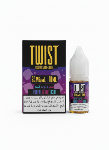 Twist e-liquid bottle and packaging on a white background