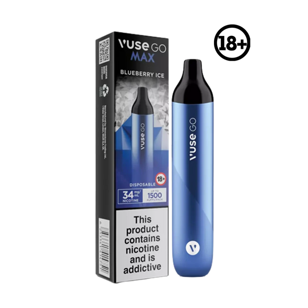 Vuse GO Max Disposable Blueberry Ice 34mg 1500 Puff Elite Cigs & Vaporizers Vuse GO Max Disposable Blueberry Ice 34mg 1500 Puff Elite Cigs & Vaporizers
