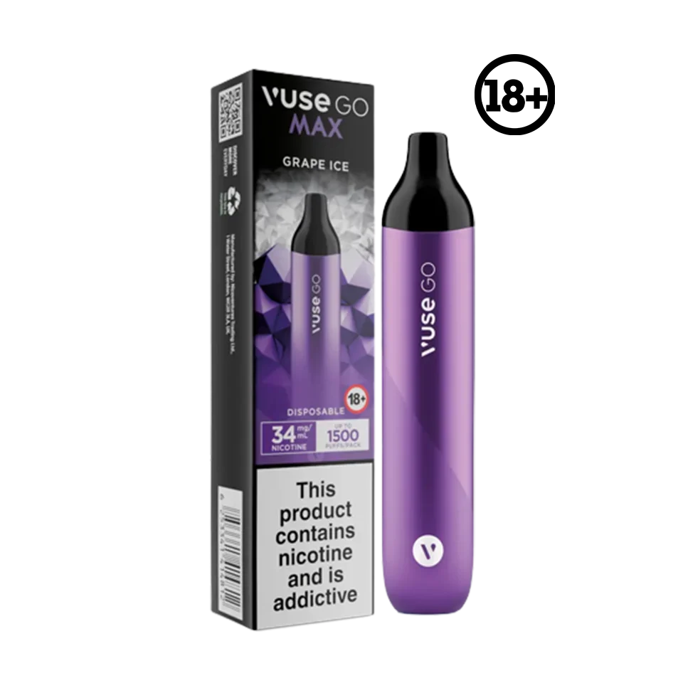 Vuse GO Max Disposable Grape Ice 34mg 1500 Puff Elite Cigs & Vaporizers Vuse GO Max Disposable Grape Ice 34mg 1500 Puff Elite Cigs & Vaporizers