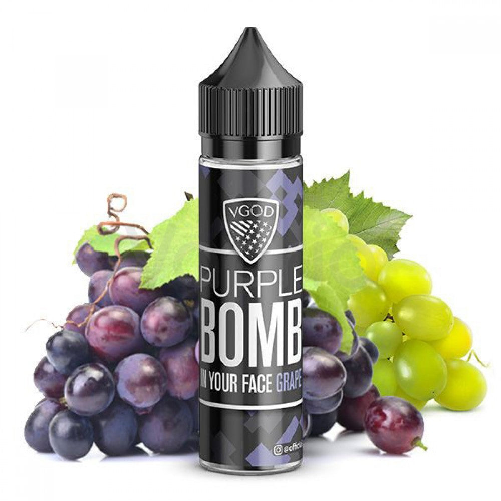 vgod purple bomb e-liquids with purple and green berries 