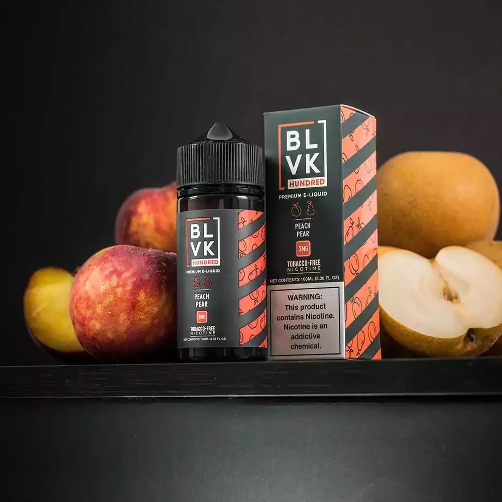 BLVK HUNDRED PEACH PEAR E-LIQUID 100ML Elite Cigs & Vaporizers BLVK HUNDRED PEACH PEAR E-LIQUID 100ML Elite Cigs & Vaporizers