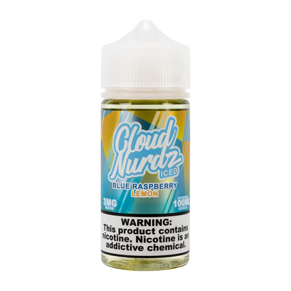 Cloud Nurdz Blue Raspberry Lemon Iced by E-Liquid 100ML  Elite Cigs &  Vaporizers